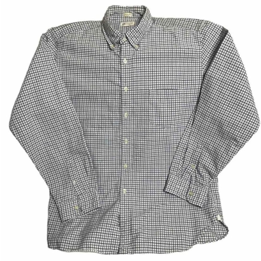 Vintage Oxford Tailored By J. Crew Men's Size XL Long Sleeve White/Blue EUC